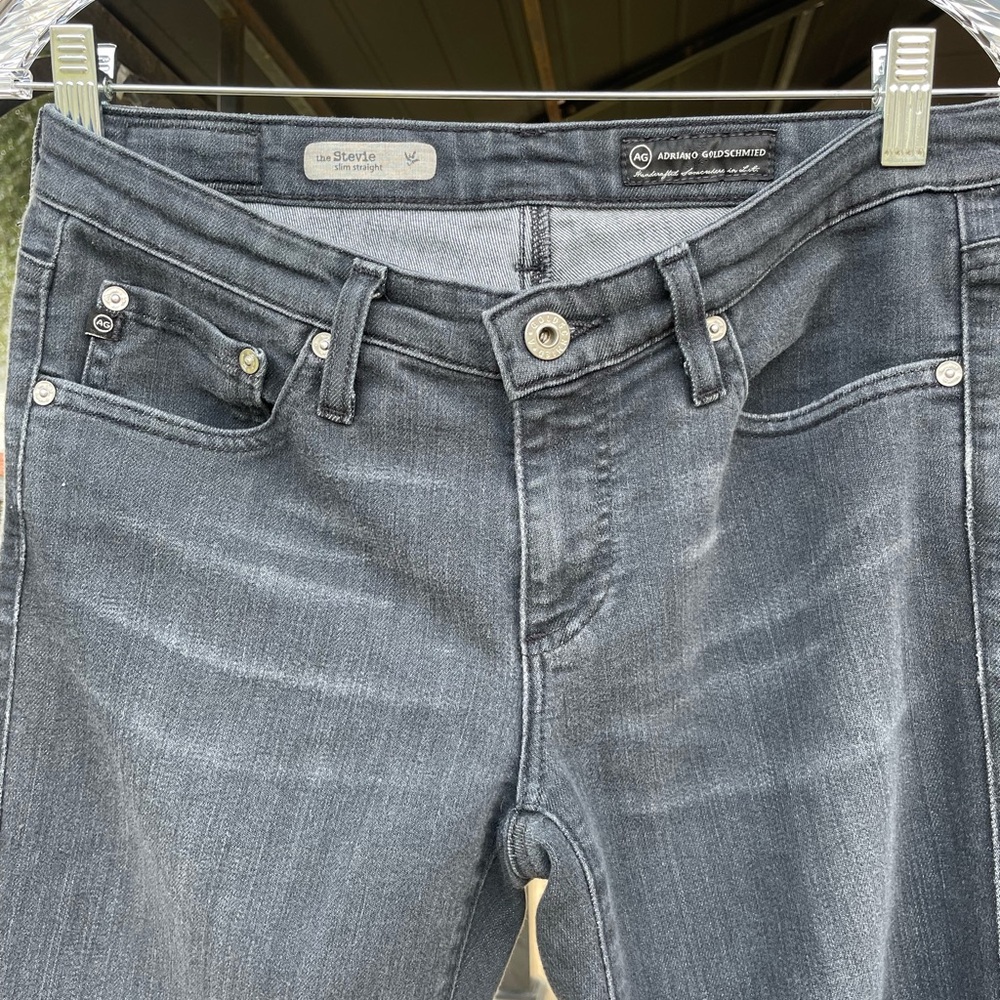 AG Adriano Goldschmied Gray Stevie Slim Staight Jeans 28R